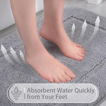 Soft Bath Rug Set 2 Piece Set, U-Shaped Bathroom Rugs | Egoodhome™