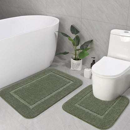 Soft Bath Rug Set 2 Piece Set, U-Shaped Bathroom Rugs | Egoodhome™