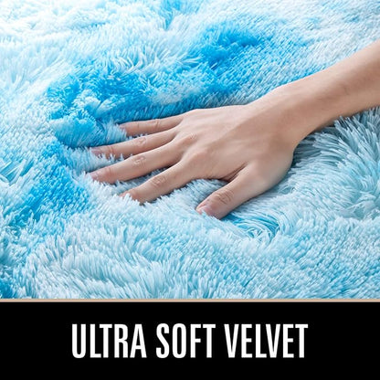 Luxury Fluffy Rainbow Colorful Area Rug | Egoodhome™