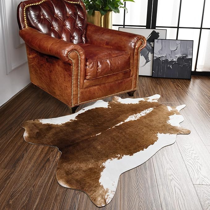 Stylish Cow Large Accent Western Rug | Egoodhome™