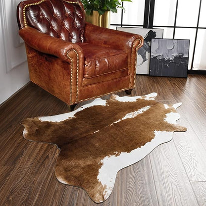 Stylish Cow Large Accent Western Rug | Egoodhome™