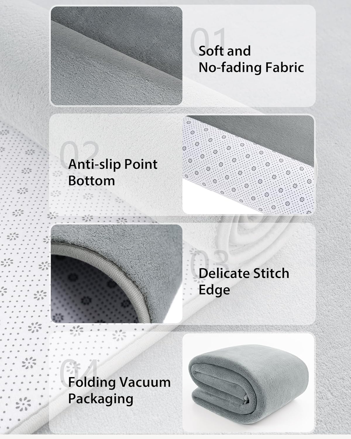 Solid-color Minimalist Washable Modern Area Rug | Egoodhome™