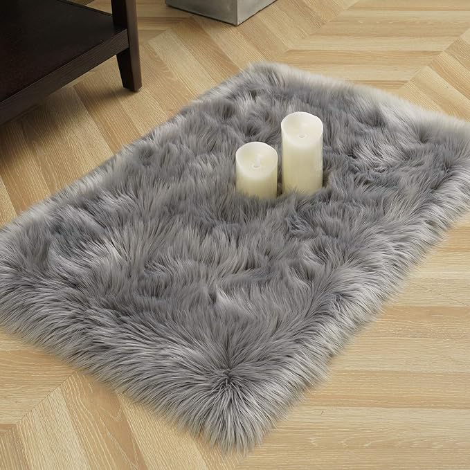 Washable Furry Durable Faux Throw Carpet | Egoodhome™