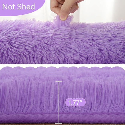 Fluffy Shaggy Area Rugs for Bedroom Bedside | Egoodhome™