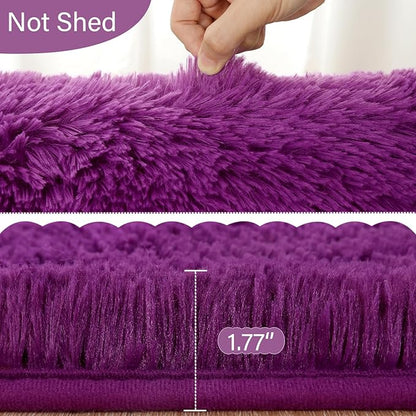 Fluffy Shaggy Area Rugs for Bedroom Bedside | Egoodhome™