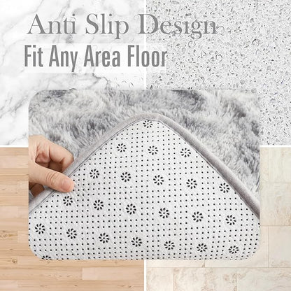 Luxury Fluffy Rainbow Colorful Area Rug | Egoodhome™