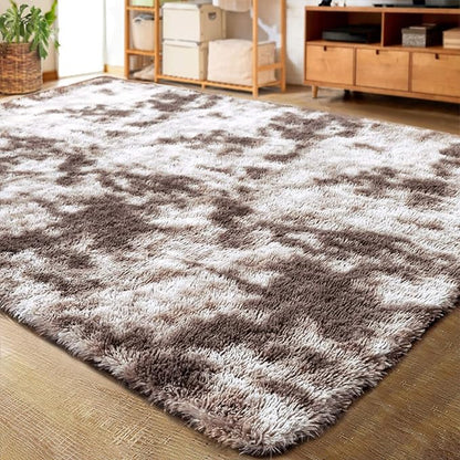 Luxury Fluffy Rainbow Colorful Area Rug | Egoodhome™