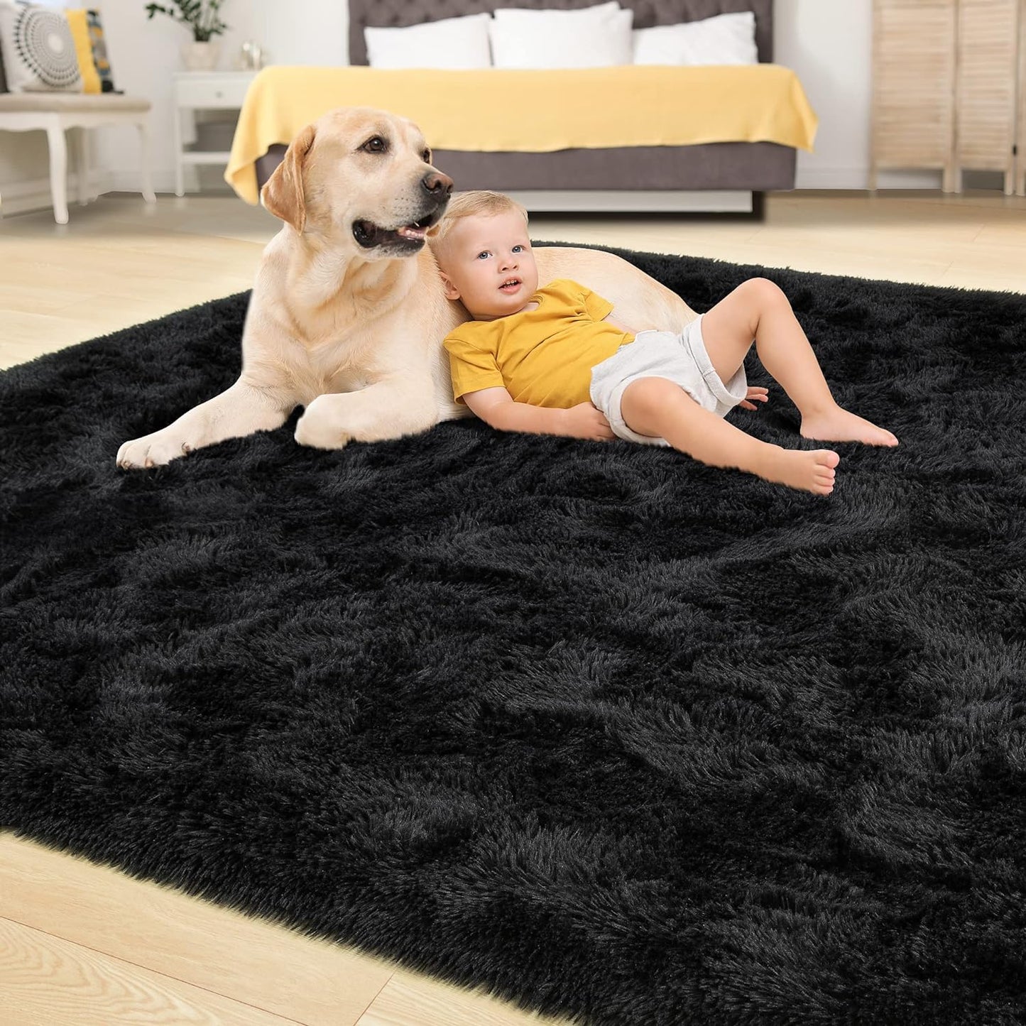 EGOODHOME Large Soft Fluffy  Modern Rug | Egoodhome™