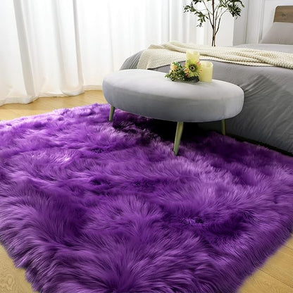 Washable Furry Durable Faux Throw Carpet | Egoodhome™