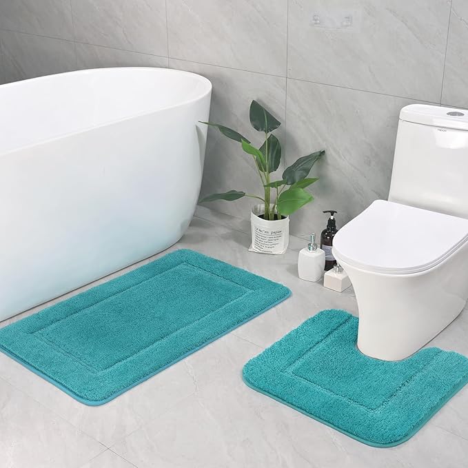 Soft Bath Rug Set 2 Piece Set, U-Shaped Bathroom Rugs | Egoodhome™