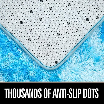 Luxury Fluffy Rainbow Colorful Area Rug | Egoodhome™