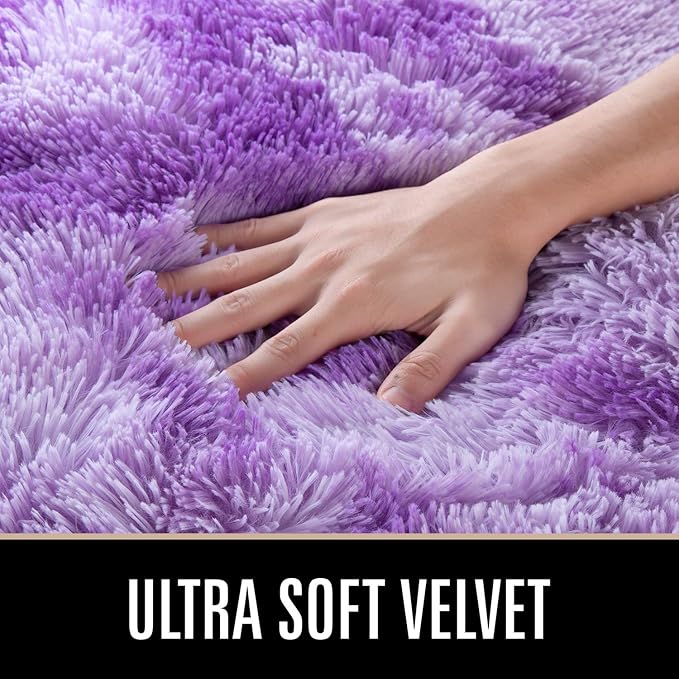 Luxury Fluffy Rainbow Colorful Area Rug | Egoodhome™