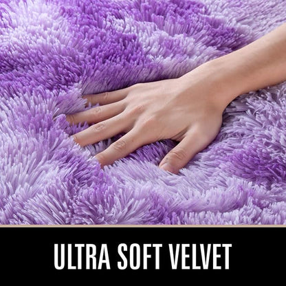 Luxury Fluffy Rainbow Colorful Area Rug | Egoodhome™