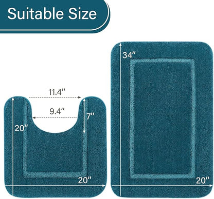 Soft Bath Rug Set 2 Piece Set, U-Shaped Bathroom Rugs | Egoodhome™