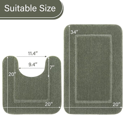 Soft Bath Rug Set 2 Piece Set, U-Shaped Bathroom Rugs | Egoodhome™