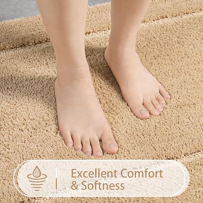 Soft Bath Rug Set 2 Piece Set, U-Shaped Bathroom Rugs | Egoodhome™
