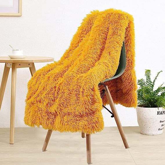 Washable Cozy Fluffy Soft Shaggy Faux Fur Blanket | Egoodhome™
