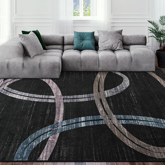 Abstract Big High Traffic Modern Rugs | Egoodhome™