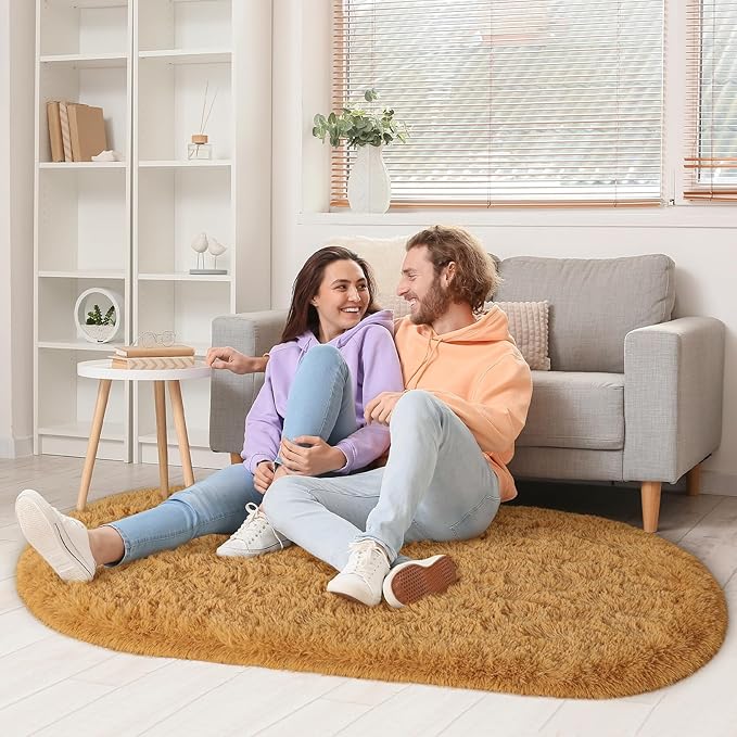 Fluffy Shaggy Area Rugs for Bedroom Bedside | Egoodhome™