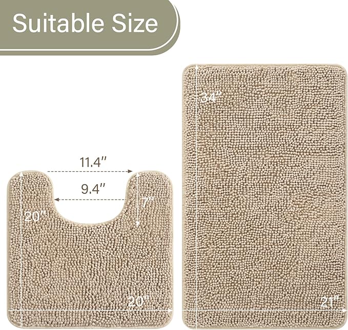 Soft Non Slip Bath Bathroom Rug Set | Egoodhome™