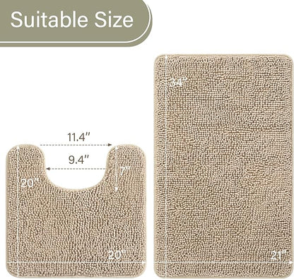 Soft Non Slip Bath Bathroom Rug Set | Egoodhome™