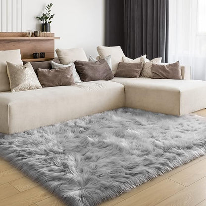 Washable Furry Durable Faux Throw Carpet | Egoodhome™