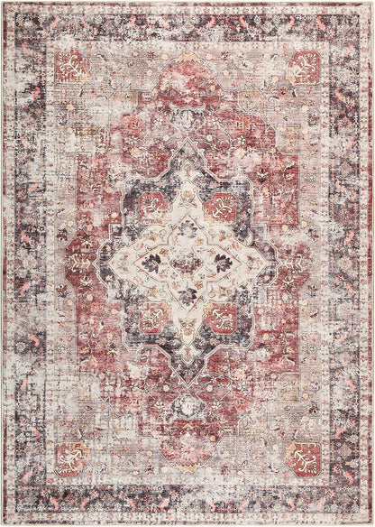 Vintage Floral Print Nonslip Thin Foldable Washable Area Rug | Musicwaker™