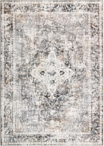 Vintage Floral Print Nonslip Thin Foldable Washable Area Rug | Musicwaker™