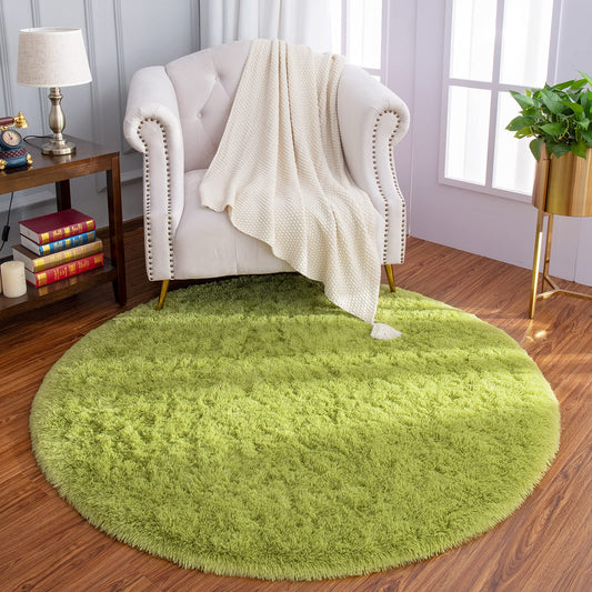 Luxury Round Fluffy Area Rugs 4x4 Feet Super Soft Circle Rug | Egoodhome™