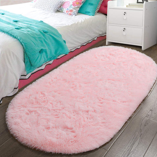 Fluffy Carpet Soft Bedroom Rug Elliptic Modern Shaggy Area Rugs | Egoodhome™