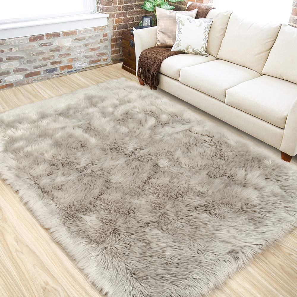 Washable Furry Durable Faux Throw Carpet | Egoodhome™