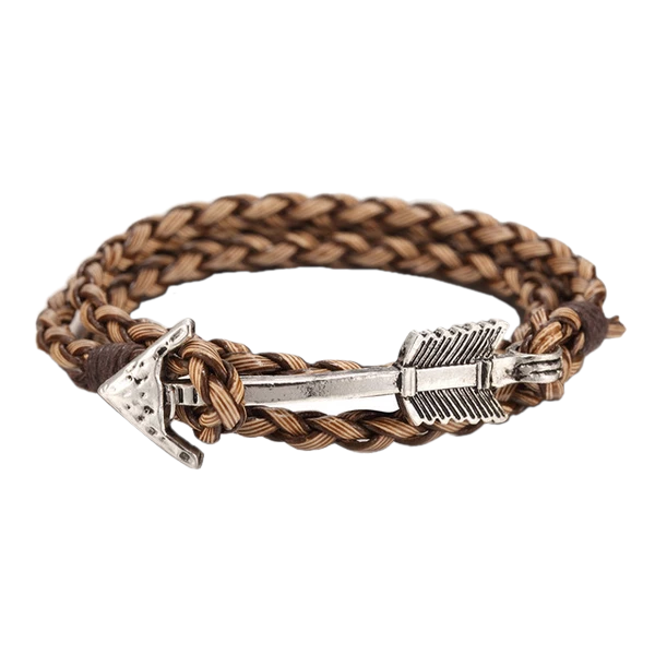 Arrow Charm Men's Leather Bracelet