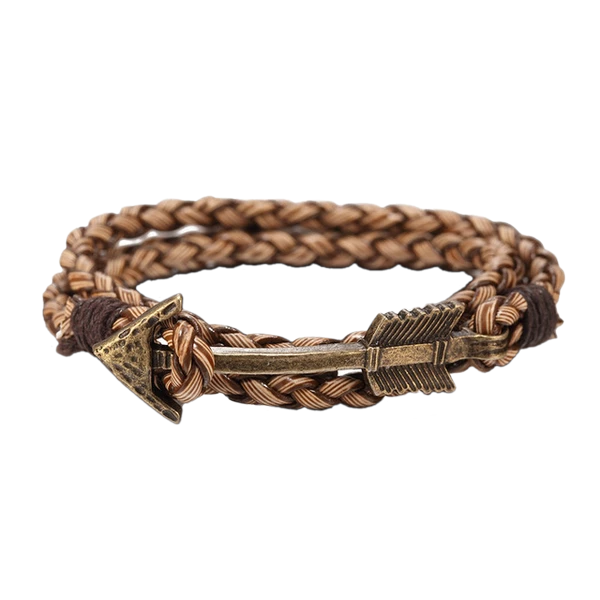 Arrow Charm Men's Leather Bracelet