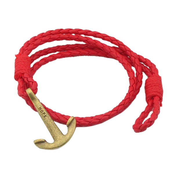 Leather Anchor Bracelet