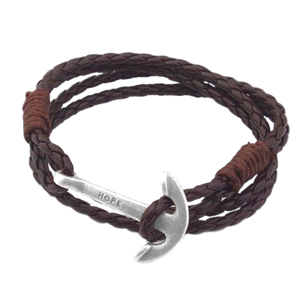 Leather Anchor Bracelet