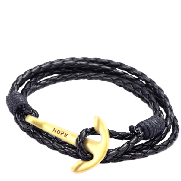 Leather Anchor Bracelet