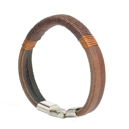 Vintage Hemp Wrap Men's Leather Bracelet