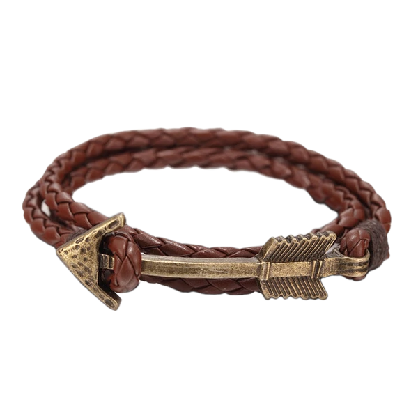 Arrow Charm Men's Leather Bracelet
