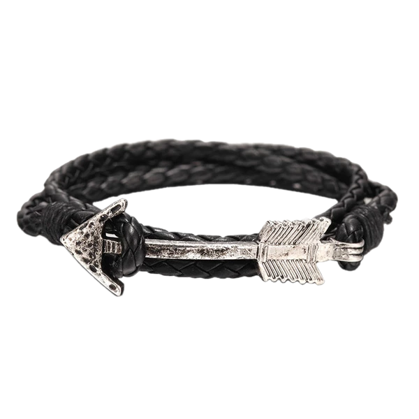 Arrow Charm Men's Leather Bracelet