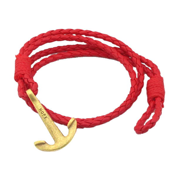 Leather Anchor Bracelet