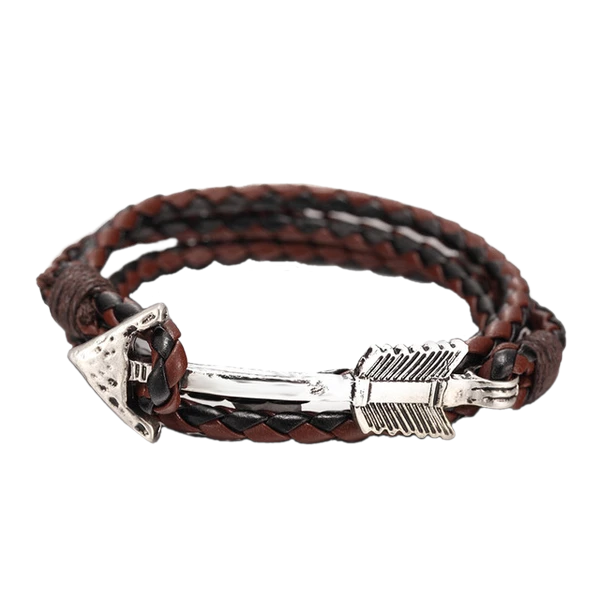 Arrow Charm Men's Leather Bracelet