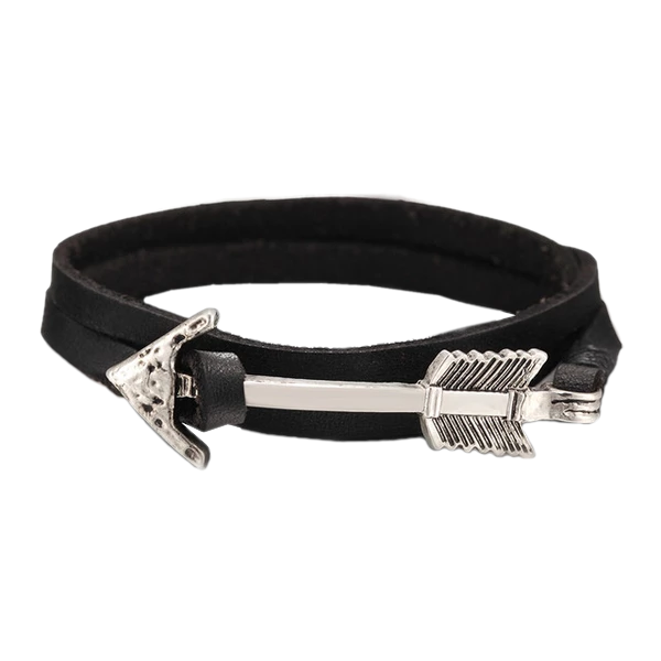 Arrow Charm Men's Leather Bracelet