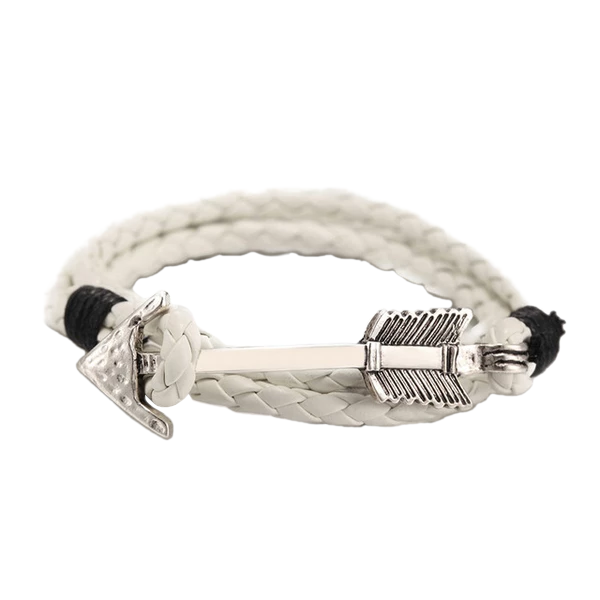 Arrow Charm Men's Leather Bracelet