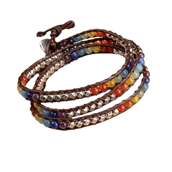 Chakra Jewels Handmade Leather Wrap Bracelet