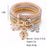 Fashion simple hollow carved three-color set music rhinestone bracelet