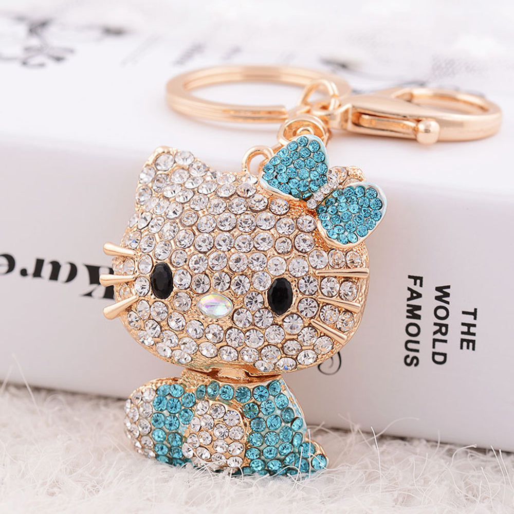 Beautiful Creative Alloy Cute Kitten Keychain Backpack Pendant Car Pendant