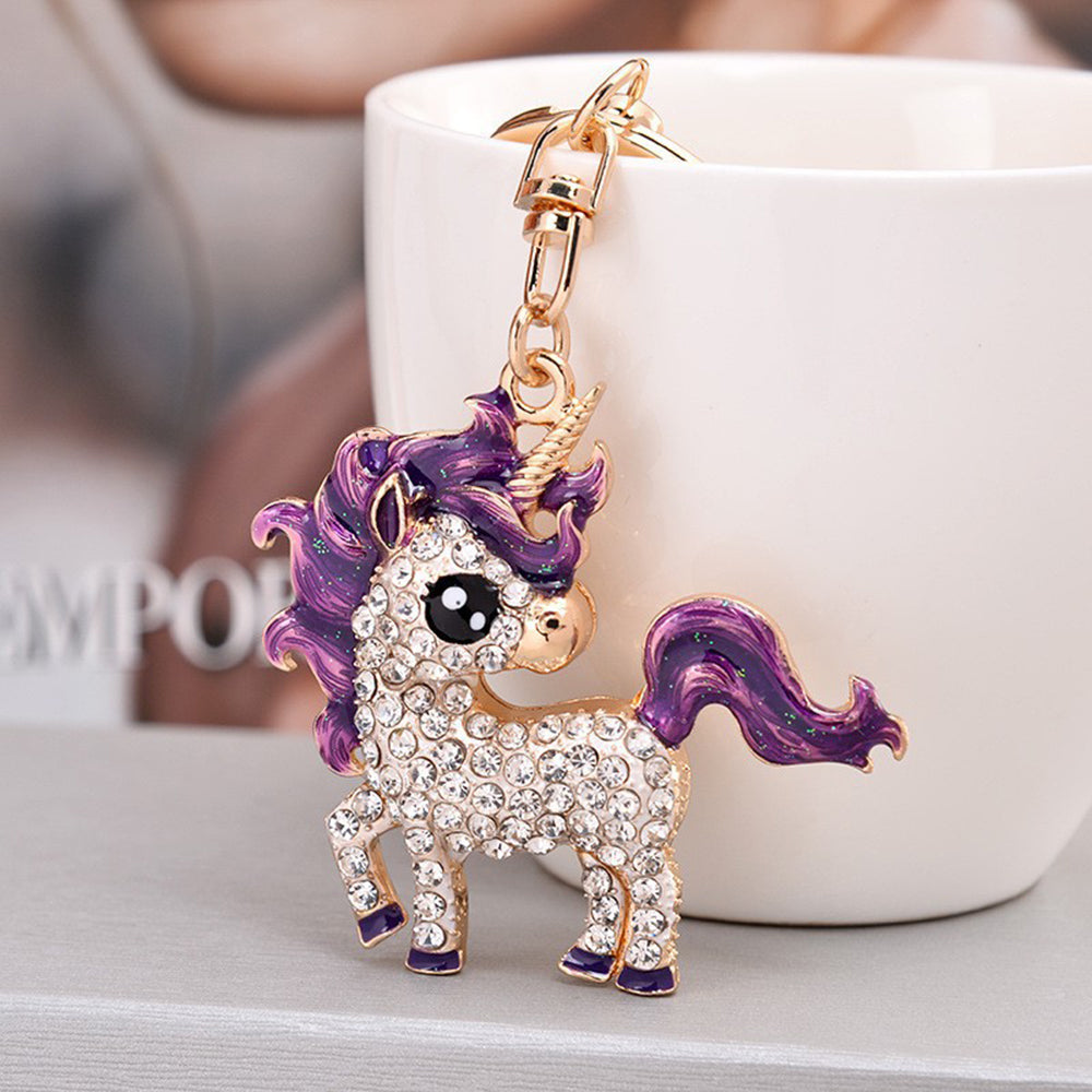 Rainbow Unicorn Key Chain Car Bag Pendant Charm Gift For Women Girls