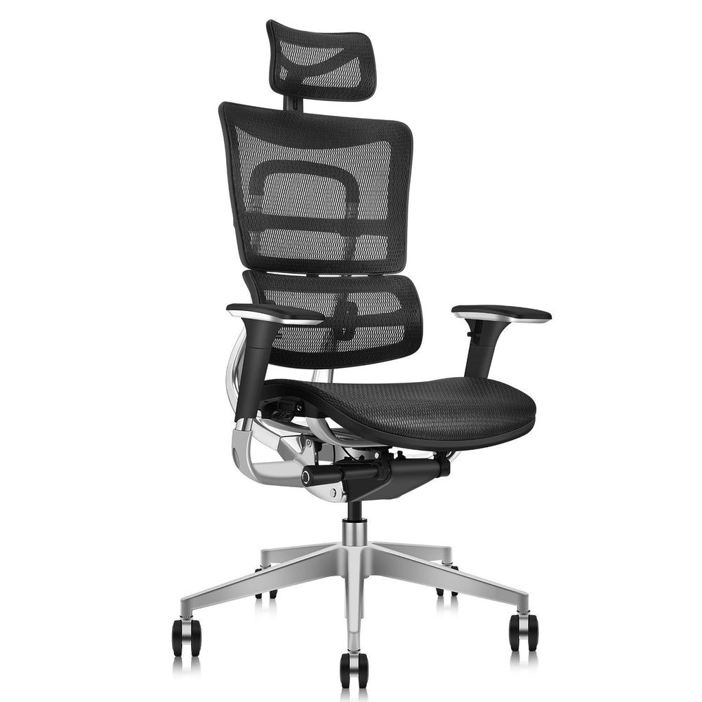 Ergonomic Office Chair with Wrapping Headrest and Tilt Limiter | Backrest Height Adj | Headrest Height Adj | Seat Depth Adj | 3D Armrests Adj