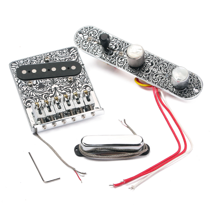 TL Guitar Bridge Single Coil Neck Pickup Volume Control Plate Circuit Set