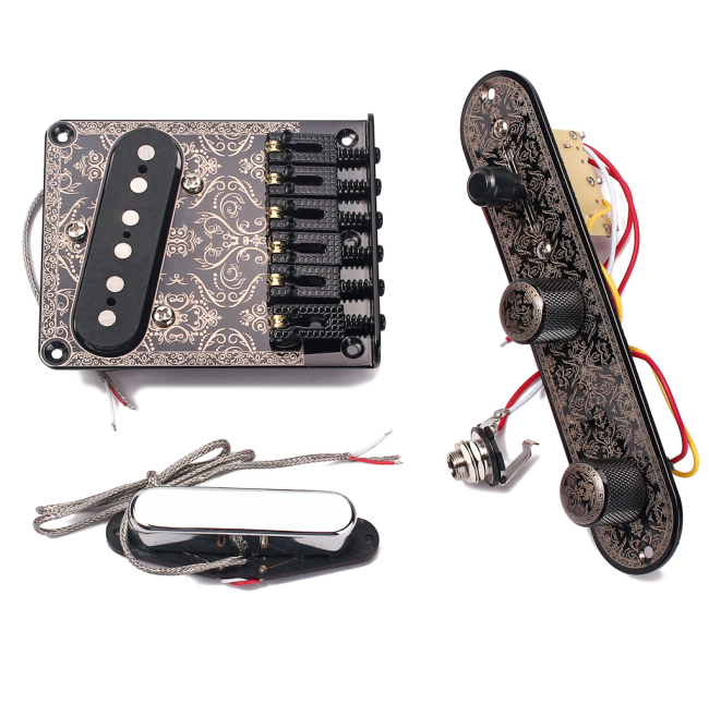 TL Guitar Bridge Single Coil Neck Pickup Volume Control Plate Circuit Set